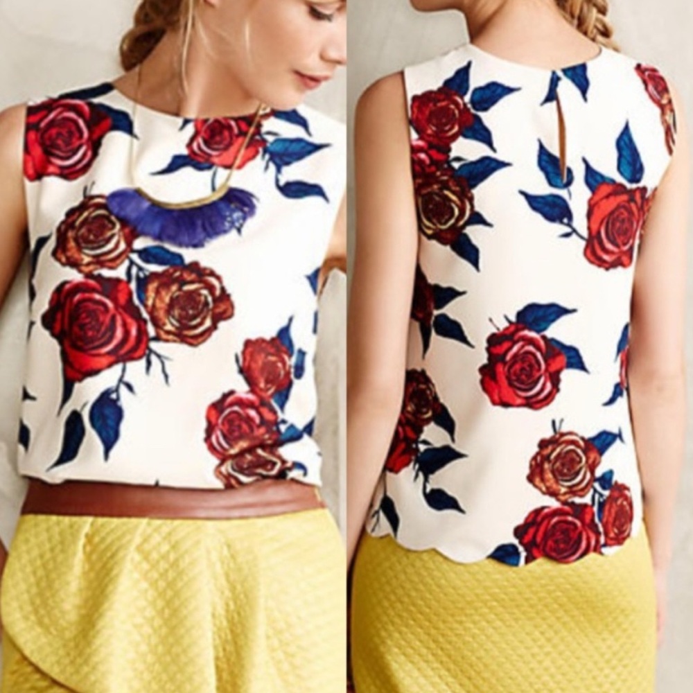 Anthropologie Darling Floral Botannica Blouse